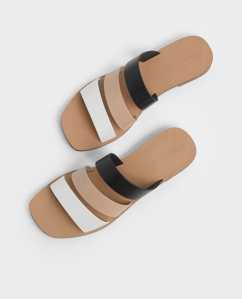 CHARLES & KEITH - Giày sandal nữ quai ngang Tri-Strap Slide