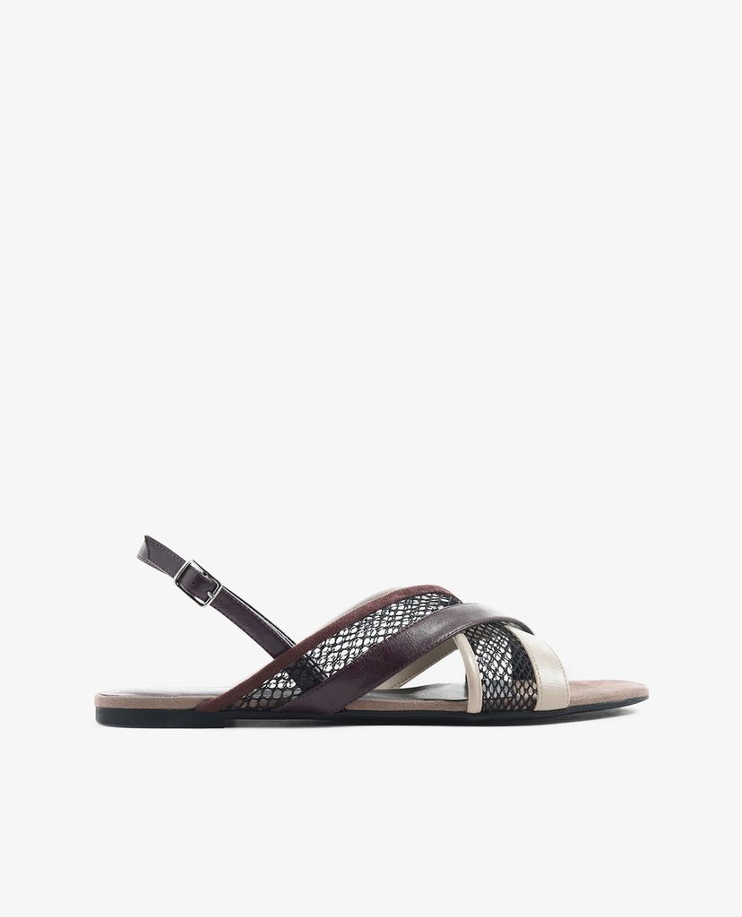 CHARLES & KEITH - Giày sandal nữ Criss Cross Mesh Slingback
