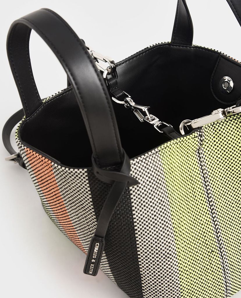 CHARLES & KEITH - Túi xách tay nữ Caged Canvas