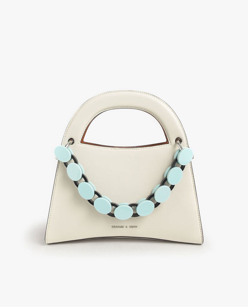 CHARLES & KEITH - Túi xách tay hình thang Acrylic Top Handle Sculptural