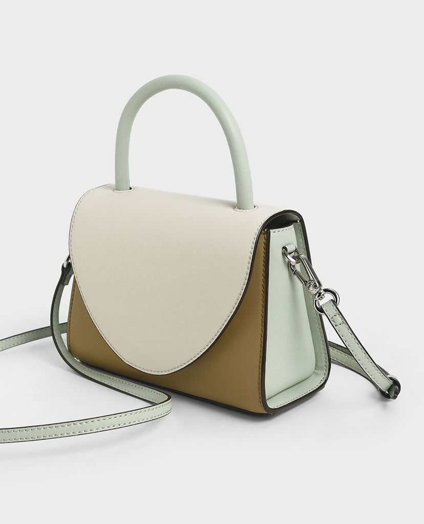 CHARLES & KEITH - Túi xách tay nữ nắp gập Structured