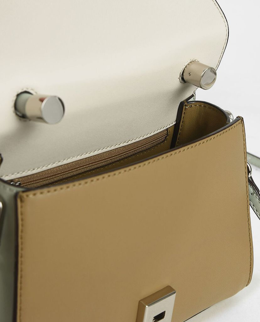 CHARLES & KEITH - Túi xách tay nữ nắp gập Structured