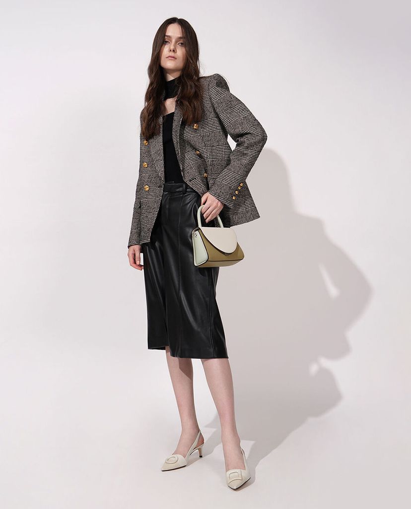 CHARLES & KEITH - Túi xách tay nữ nắp gập Structured