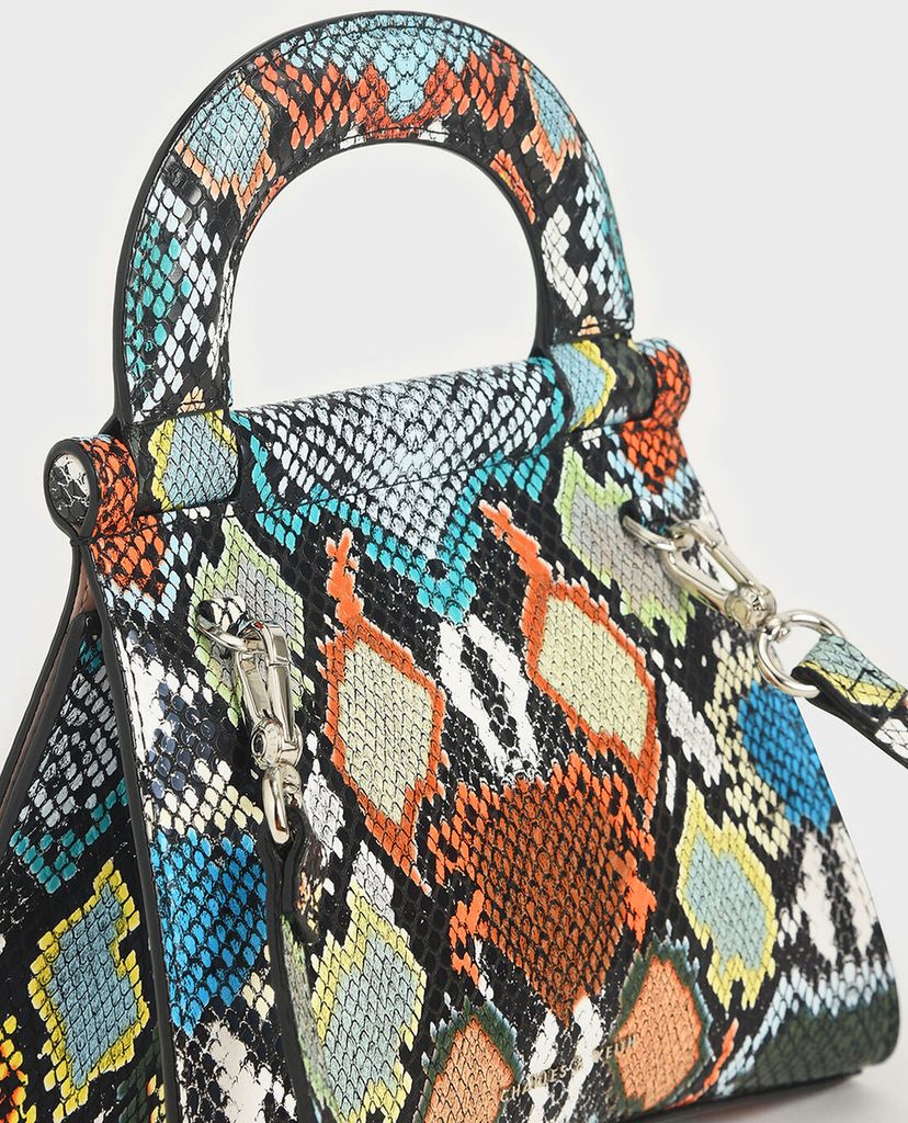 CHARLES & KEITH - Túi xách tay hình thang Patent Top