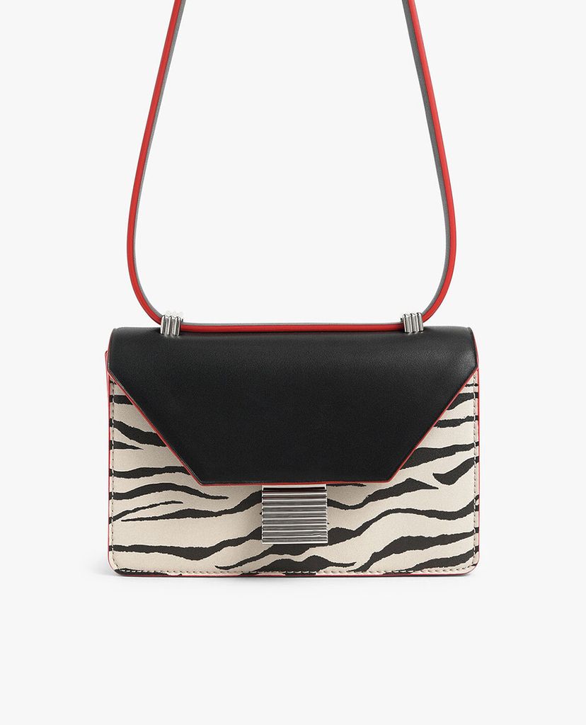 CHARLES & KEITH - Túi đeo chéo Croc Effect Push Lock Crossbody