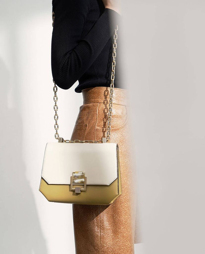 CHARLES & KEITH - Túi đeo chéo Chain Handle Geometric