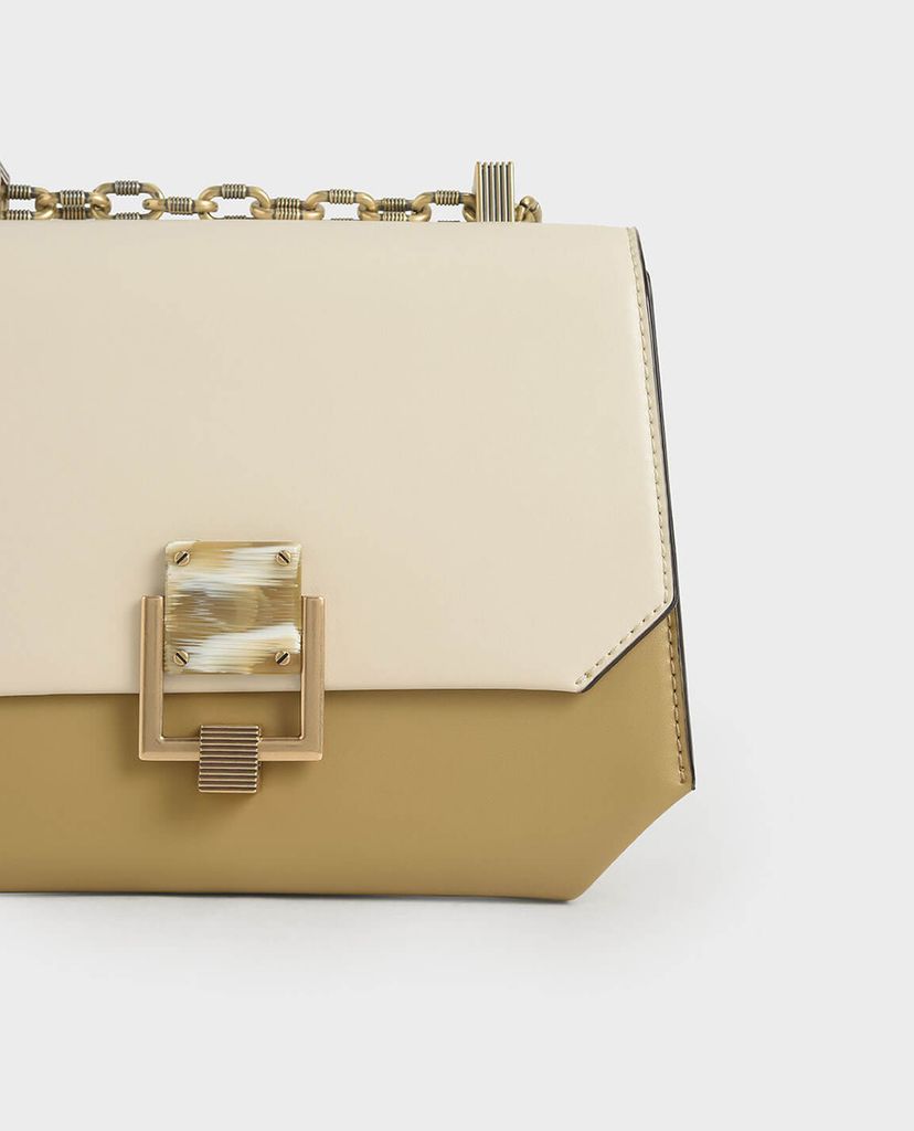 CHARLES & KEITH - Túi đeo chéo Chain Handle Geometric
