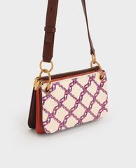 CHARLES & KEITH - Túi đeo chéo nữ tay cầm bằng kim loại thời trang