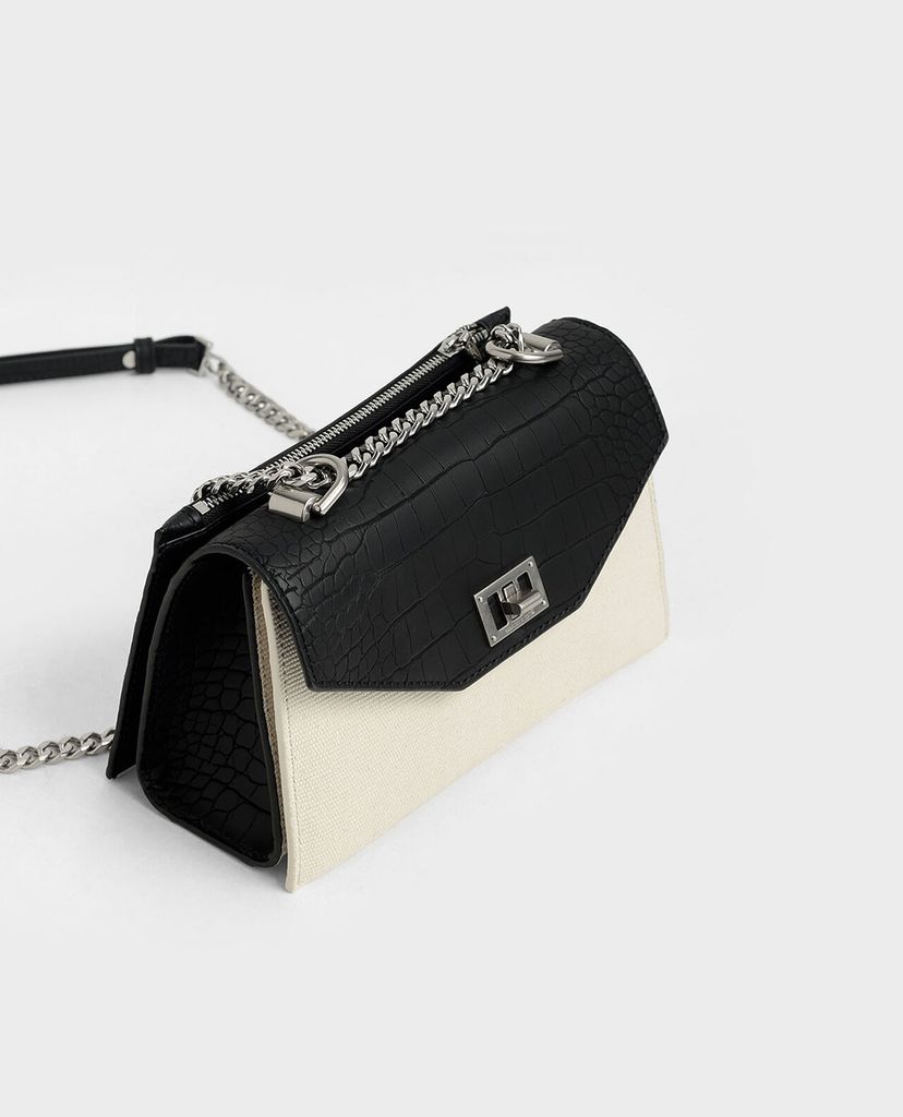 CHARLES & KEITH - Túi đeo chéo chữ nhật Turn Lock