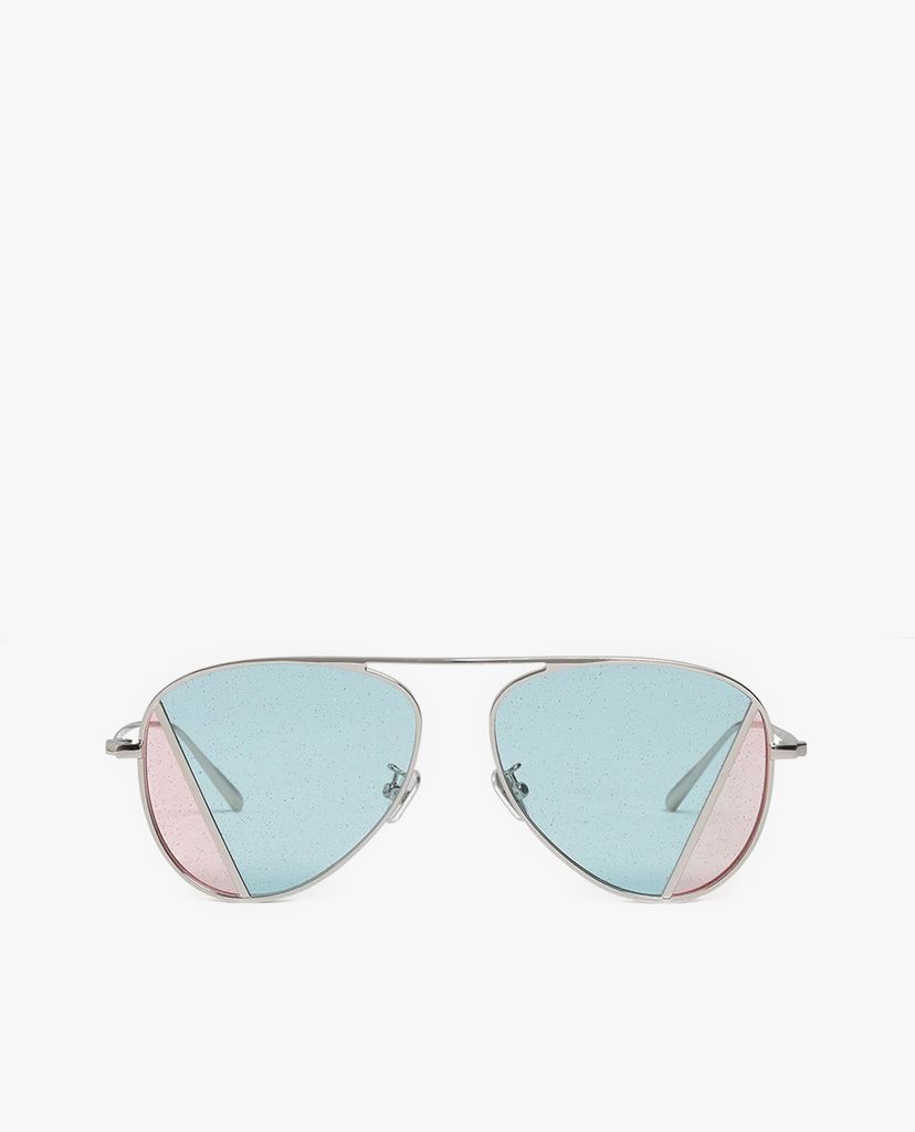 CHARLES & KEITH - Kinh mát nữ gọng tròn Two-Tone Aviator