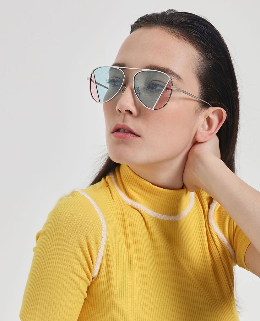 CHARLES & KEITH - Kinh mát nữ gọng tròn Two-Tone Aviator