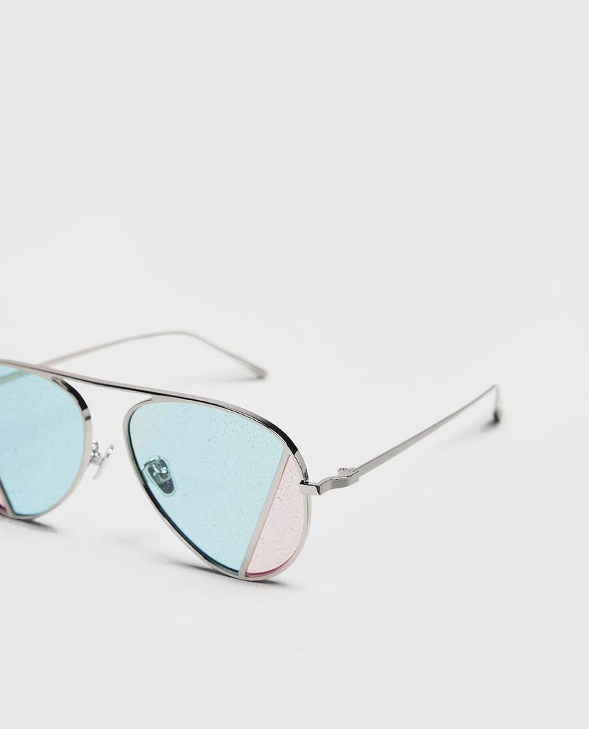 CHARLES & KEITH - Kinh mát nữ gọng tròn Two-Tone Aviator