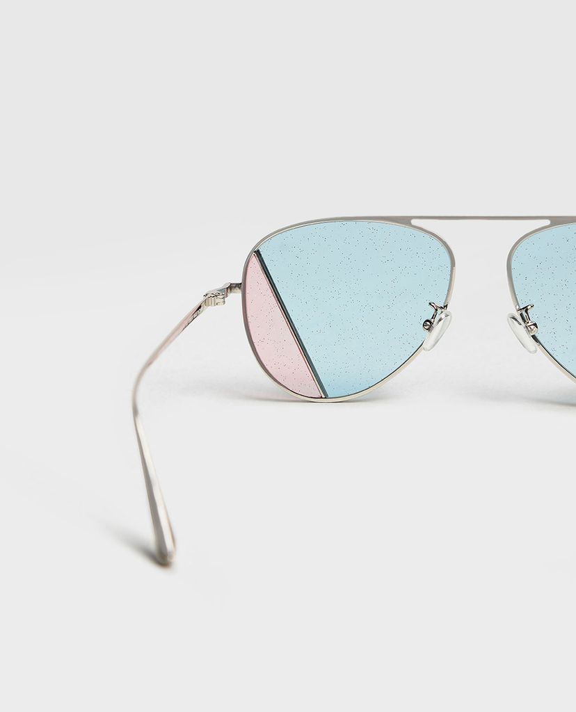 CHARLES & KEITH - Kinh mát nữ gọng tròn Two-Tone Aviator