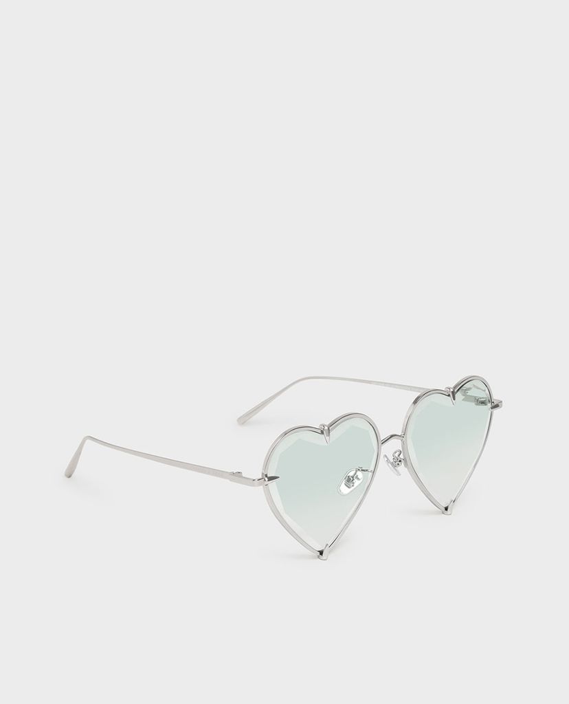 CHARLES & KEITH - Kính mát nữ gọng trái tim Thin Metal Frame