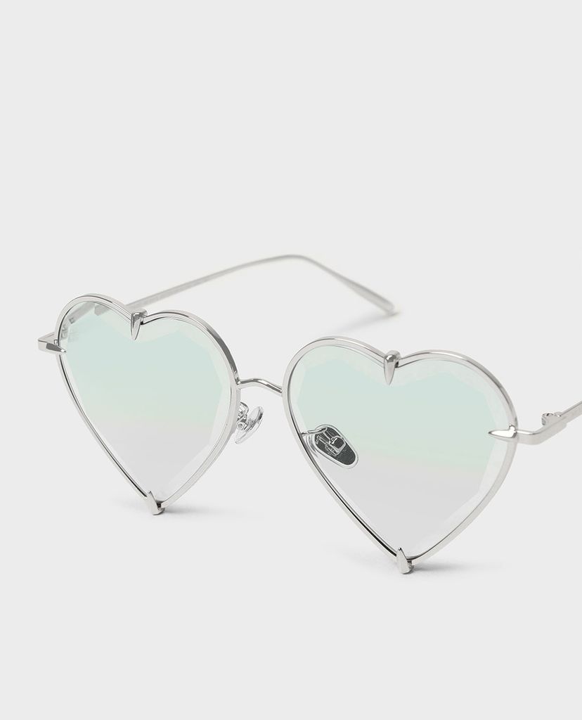 CHARLES & KEITH - Kính mát nữ gọng trái tim Thin Metal Frame