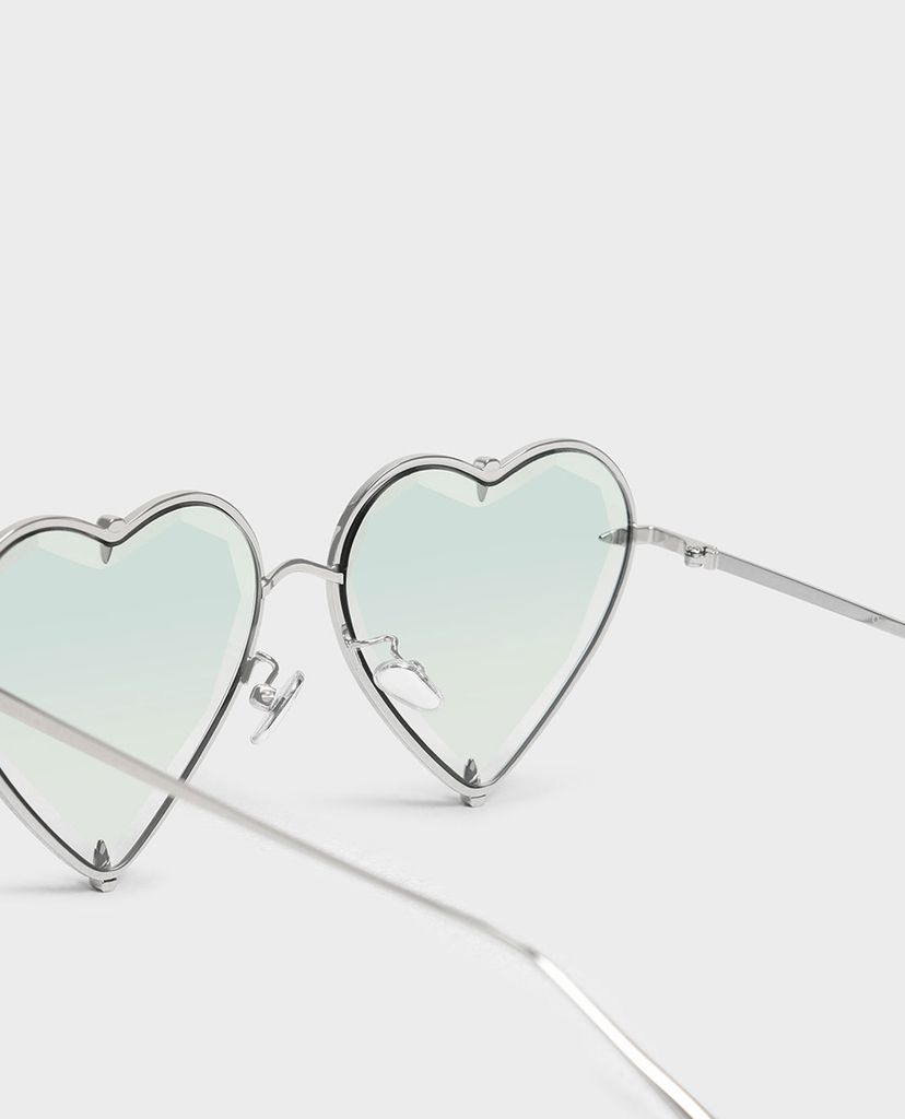 CHARLES & KEITH - Kính mát nữ gọng trái tim Thin Metal Frame