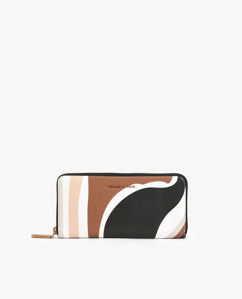 CHARLES & KEITH - Ví nữ dáng dài Croc Effect Mini