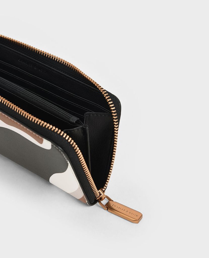 CHARLES & KEITH - Ví nữ dáng dài Croc Effect Mini