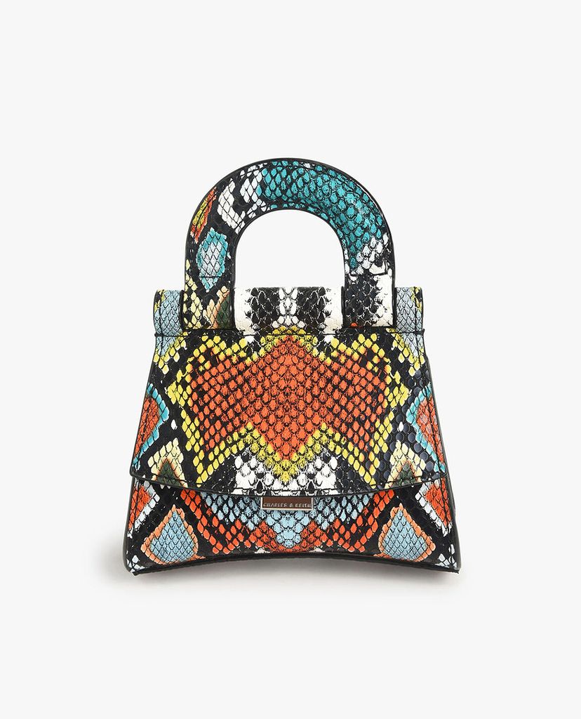 CHARLES & KEITH - Túi xách tay hình thang Mini Patent Top Handle