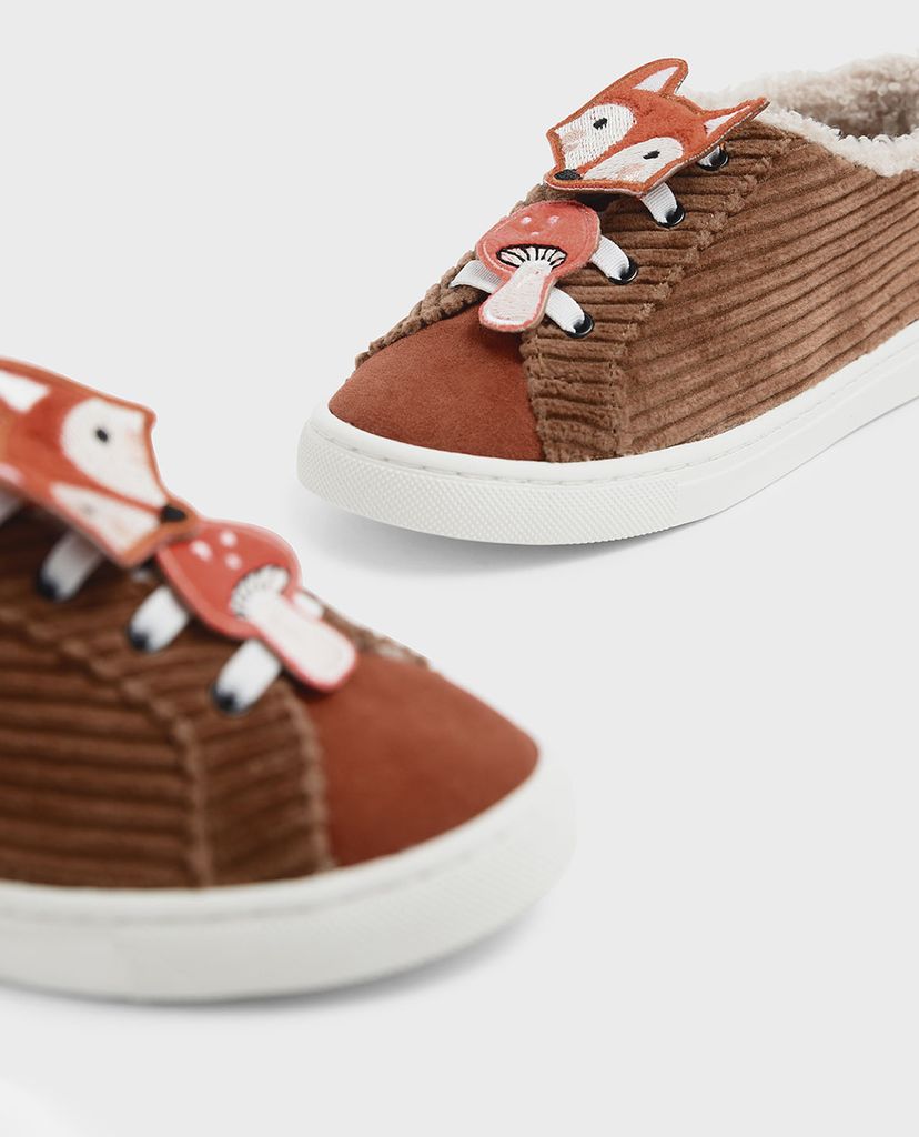CHARLES & KEITH - Giày thể thao trẻ em có họa tiết hình cáo Girls' Fox Character