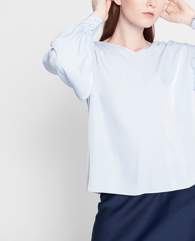 GIGI - Áo kiểu nữ cổ V tay dài Casual