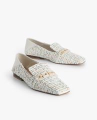 PEDRO - Giày đế bệt nữ mũi vuông Tweed Square Toe