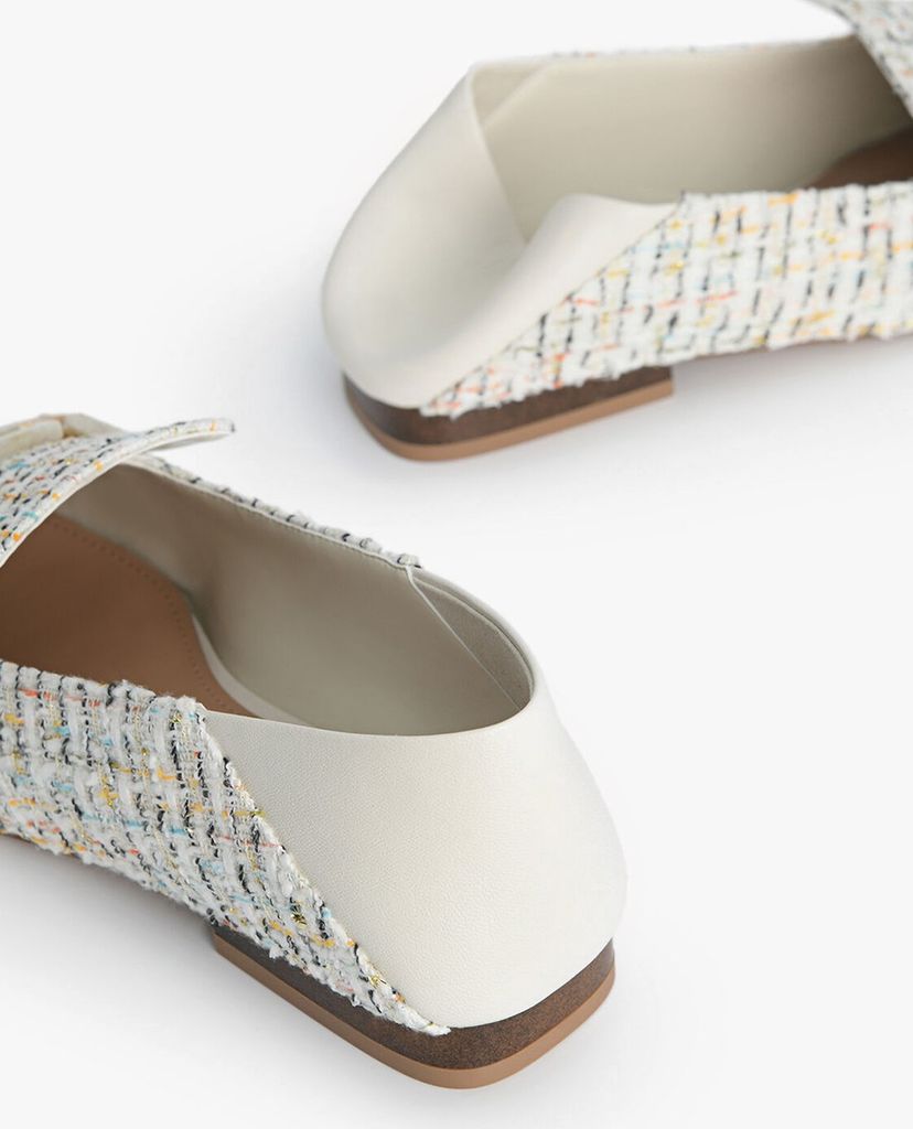 PEDRO - Giày đế bệt nữ mũi vuông Tweed Square Toe