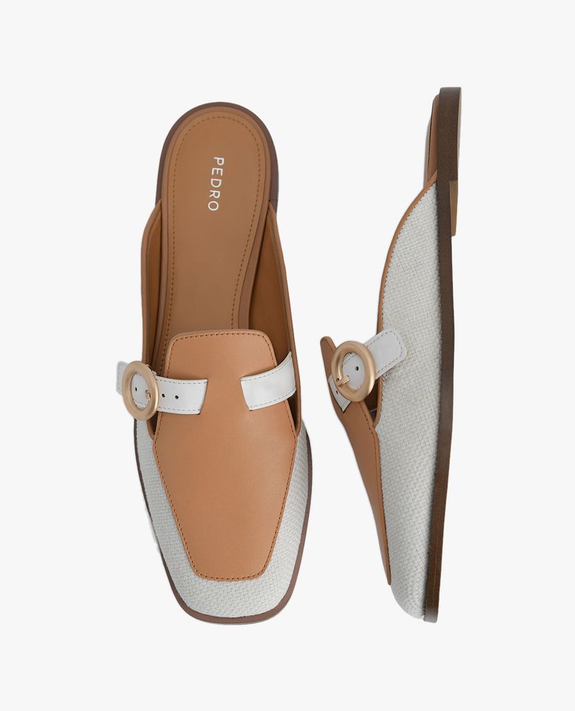 PEDRO - Giày đế bệt nữ mũi vuông Buckle Embellished