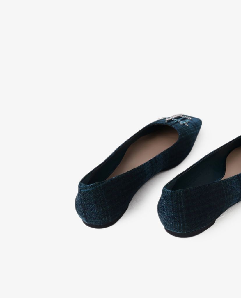 PEDRO - Giày đế bệt mũi vuông Gem Embellished