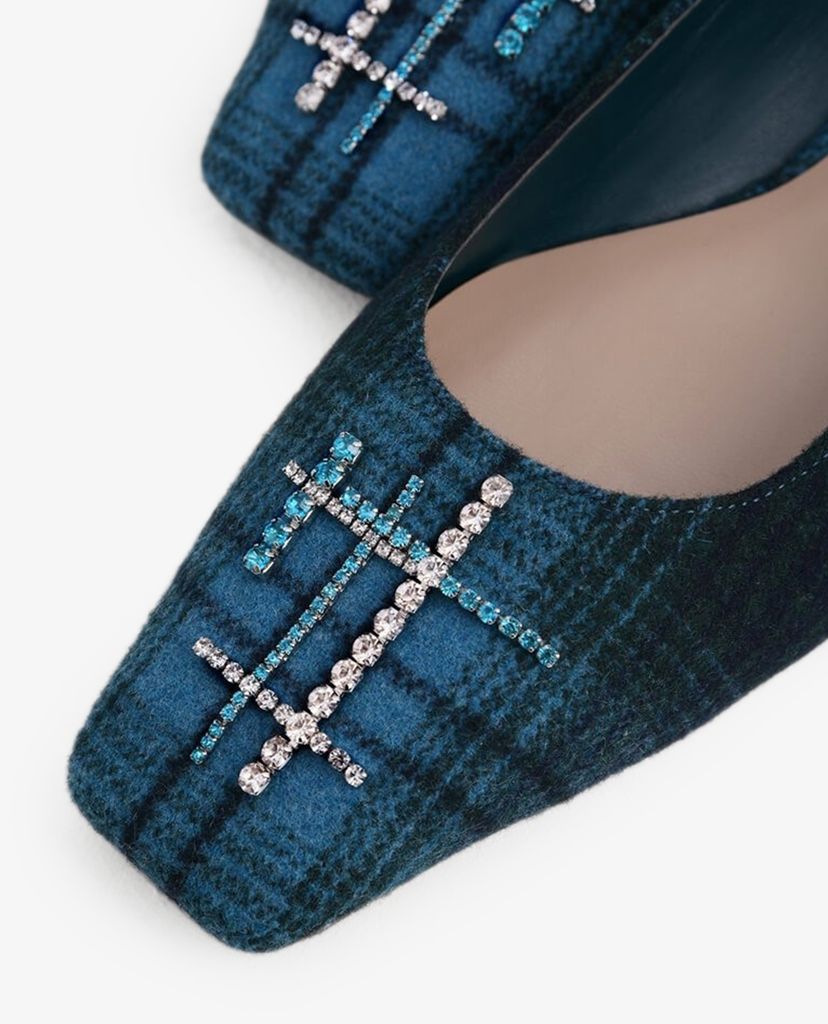 PEDRO - Giày đế bệt mũi vuông Gem Embellished