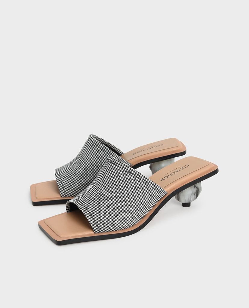 CHARLES & KEITH - Giày cao gót hở mũi Leather Sculptural
