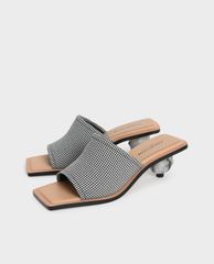 CHARLES & KEITH - Giày cao gót hở mũi Leather Sculptural