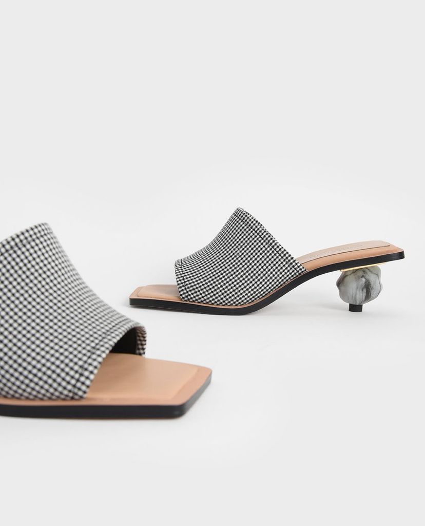 CHARLES & KEITH - Giày cao gót hở mũi Leather Sculptural