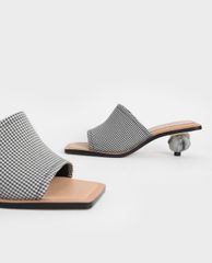 CHARLES & KEITH - Giày cao gót hở mũi Leather Sculptural