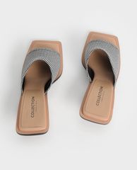 CHARLES & KEITH - Giày cao gót hở mũi Leather Sculptural
