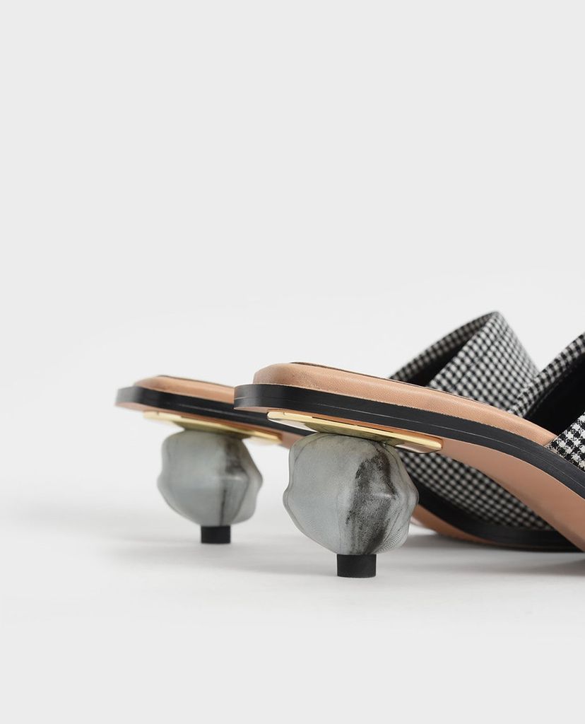 CHARLES & KEITH - Giày cao gót hở mũi Leather Sculptural