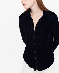 GIGI - Áo sơ mi nữ cổ bẻ tay dài Slimfit Velvet