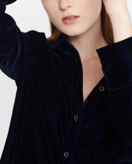 GIGI - Áo sơ mi nữ cổ bẻ tay dài Slimfit Velvet