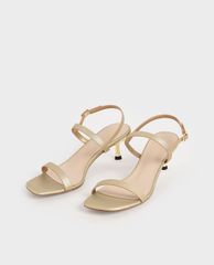 CHARLES & KEITH - Giày cao gót quai ngang Metallic Ankle Strap