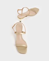 CHARLES & KEITH - Giày cao gót quai ngang Metallic Ankle Strap