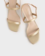 CHARLES & KEITH - Giày cao gót quai ngang Metallic Ankle Strap