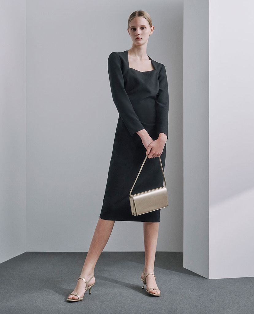 CHARLES & KEITH - Giày cao gót quai ngang Metallic Ankle Strap