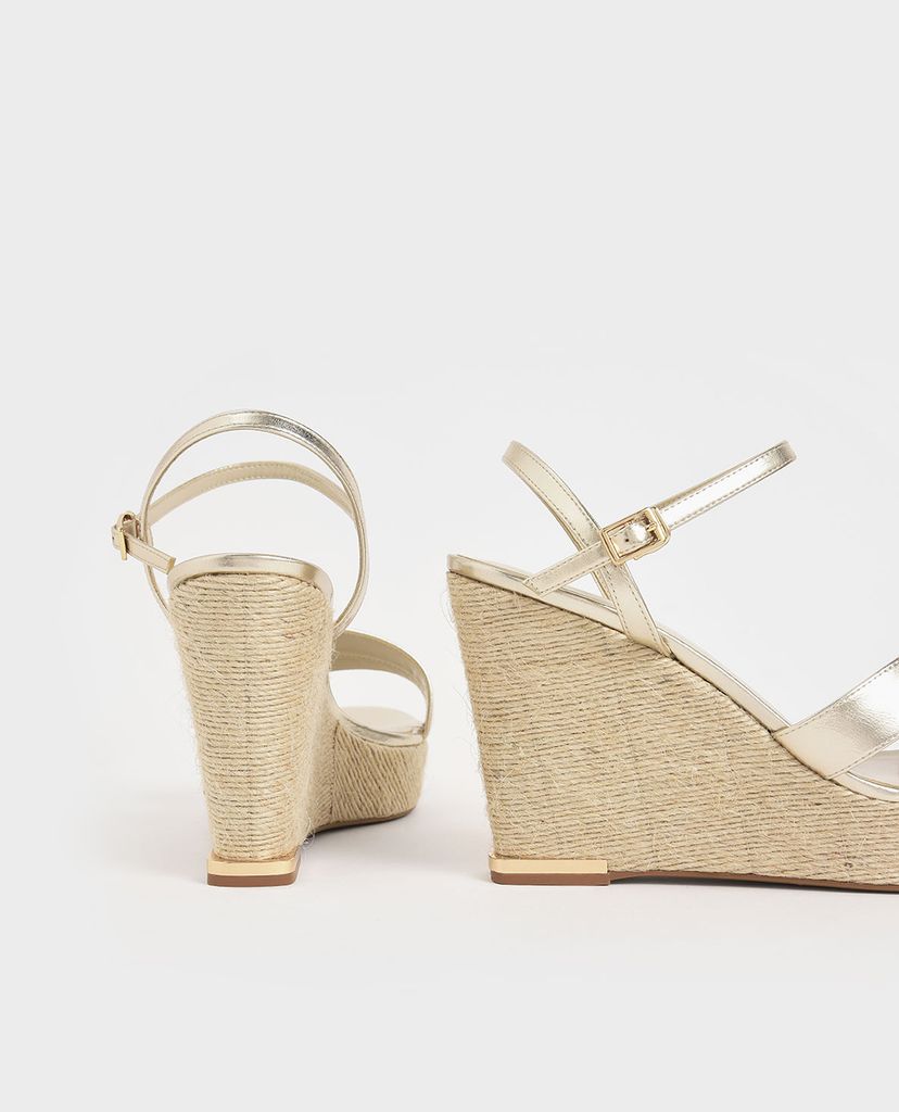 CHARLES & KEITH - Giày đế xuồng Asymmetric Strap Platform Wedges