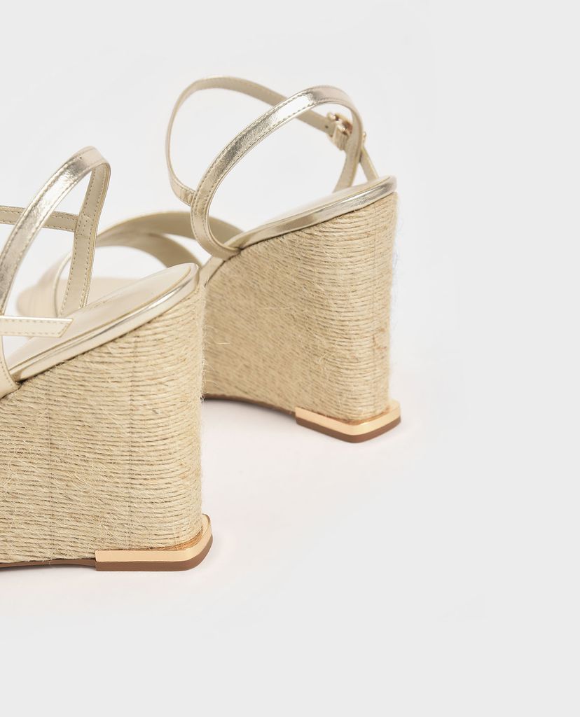 CHARLES & KEITH - Giày đế xuồng Asymmetric Strap Platform Wedges