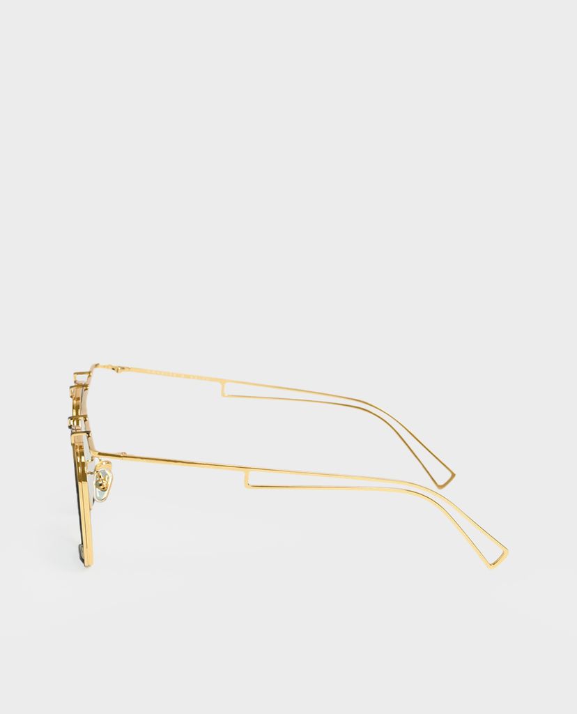 CHARLES & KEITH - Kính mát nữ gọng vuông Metal Frame