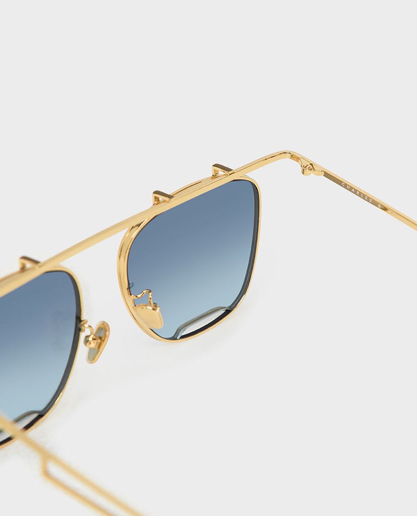 CHARLES & KEITH - Kính mát nữ gọng vuông Metal Frame
