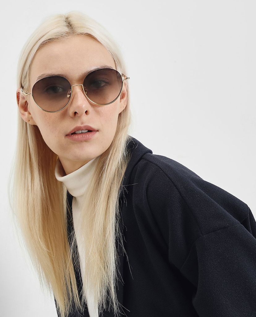 CHARLES & KEITH - Kính mát nữ tròn Half Frame Round