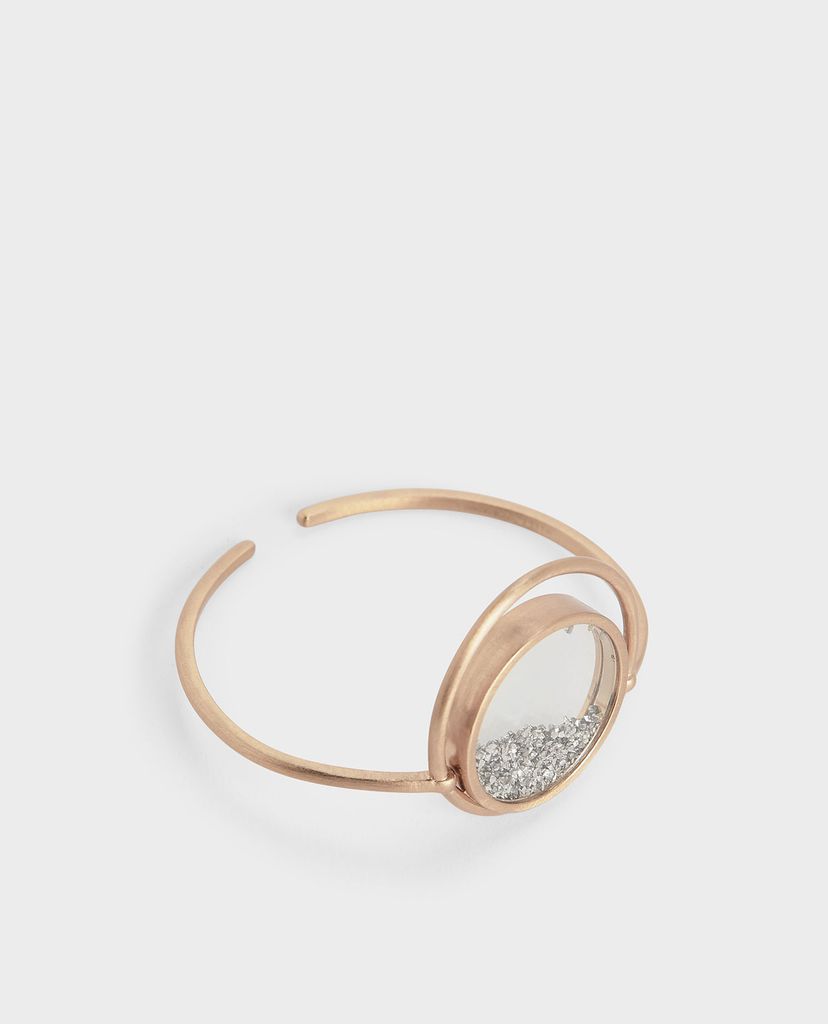 CHARLES & KEITH - Vòng tay nữ Silver Sparkling Sandstone Floating Locket