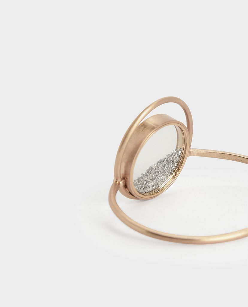 CHARLES & KEITH - Vòng tay nữ Silver Sparkling Sandstone Floating Locket