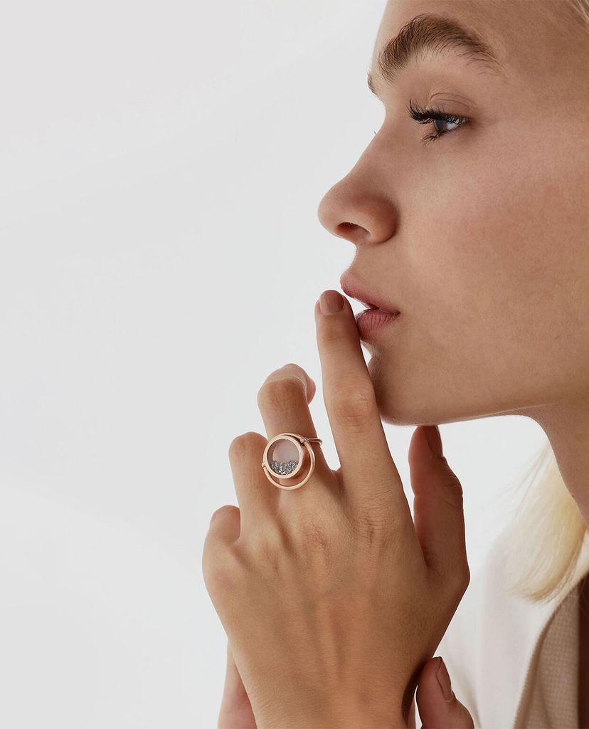 CHARLES & KEITH - Nhẫn nữ Silver Sparkling Sandstone Floating Locket